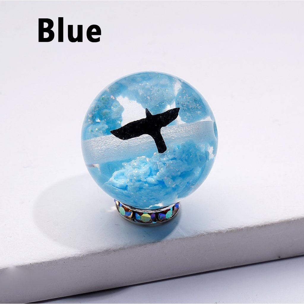 Luminous Multi-Color Glitter Clouds Inside Cute Bird Clear Round Acrylic Beads, 20MM