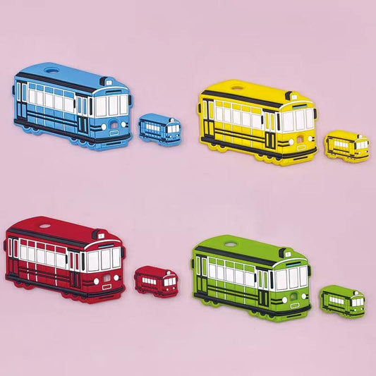 Transport Buddies All Aboard Tiny Transit Mini Bus & Train Little Wheels Silicone Focal Beads  Random Mix