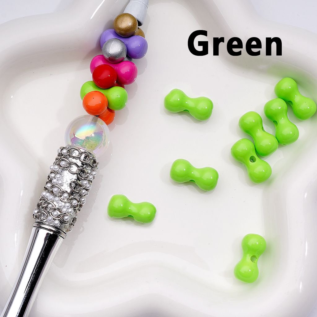 Mini Bone-Shaped Acrylic Beads Assorted Colors, 8*16MM