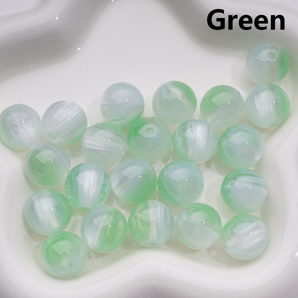 Gold Glitter Double Color Color Changing Round Acrylic Beads, 16MM (Single Color is available for 200pcs(Whole bag))