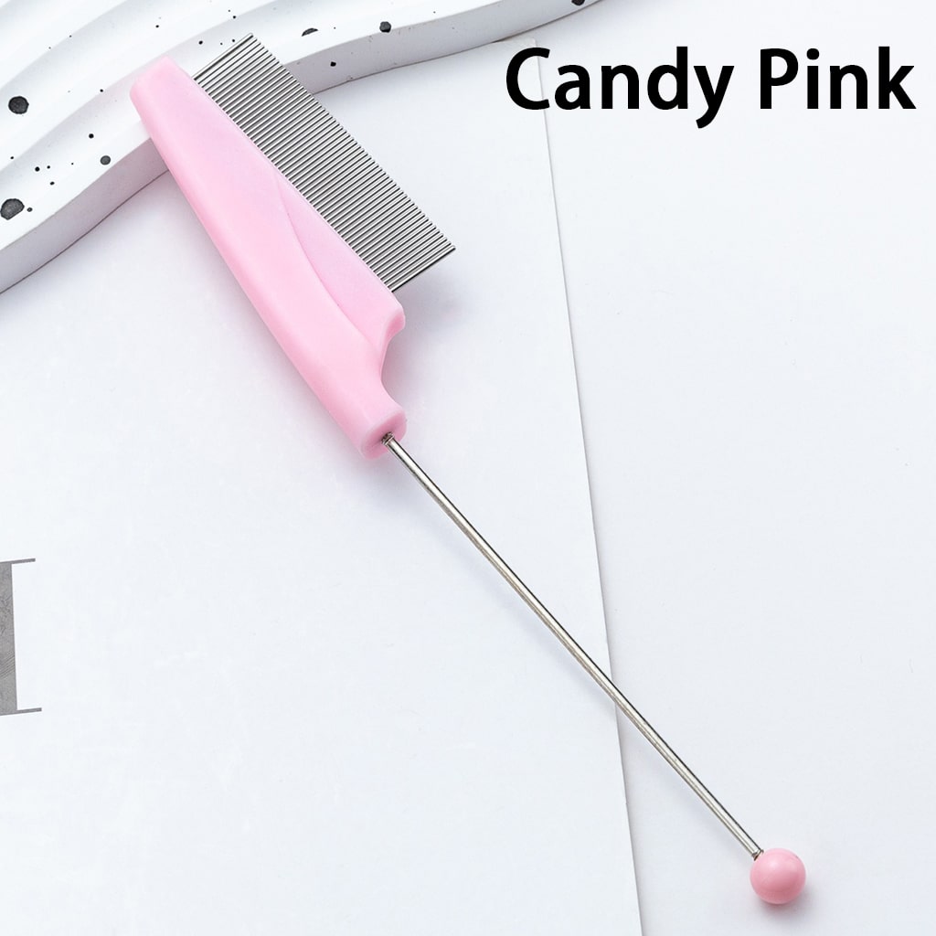 DIY Beadable Hair Comb for Pets Solid Color 168mm Randam mix