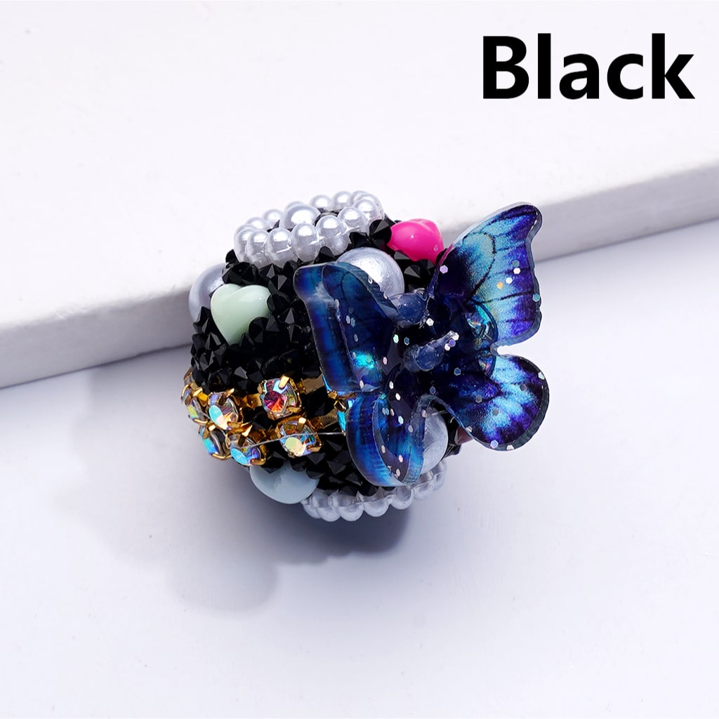 Sugar Butterfly Design with AB Rhinestones & White Pearls Multi-Color Hearts Large Acrylic Beads20MM