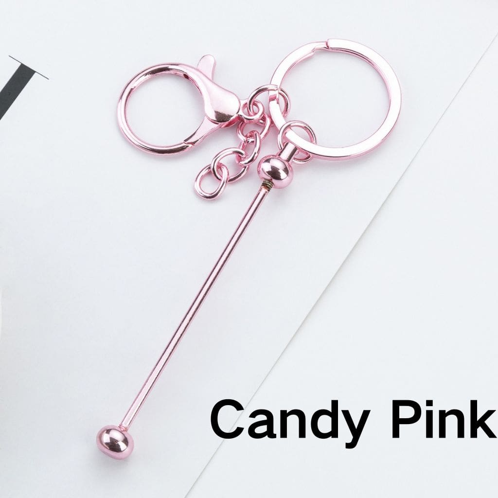 UV Coating Beadable Metal Keychain with Bar and Lobster Clasp, 148MM (Please Read the Description)