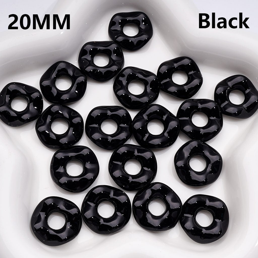 Wave Shape Spacer Acrylic Beads Large Hole Multicolor or Single Shade 20MM