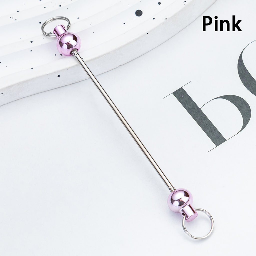 DIY Metallic Keychain Bar Accessories in Metallic Colors with Round Beads 10cm