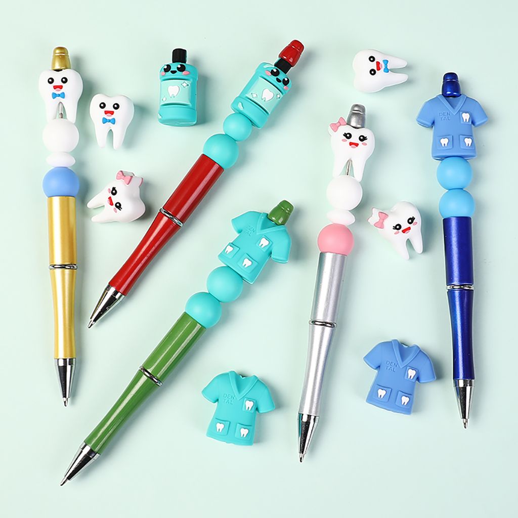 3D Dental Series Dentist Uniform, Mouthwash & Teeth Designs Silicone Focal Beads