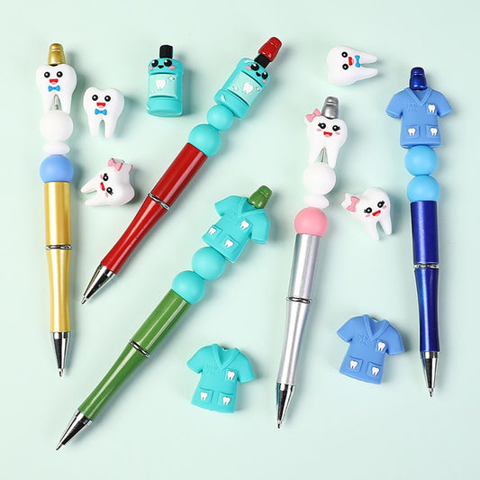 3D Dental Series Dentist Uniform, Mouthwash & Teeth Designs Silicone Focal Beads