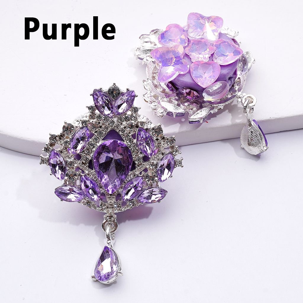 Shiny Rhinestones Delicate Fancy Silver Alloy Flower Bouquet with Cute Butterflies Hearts Snowflakes Clay Beads Pendants, Around 37*40MM