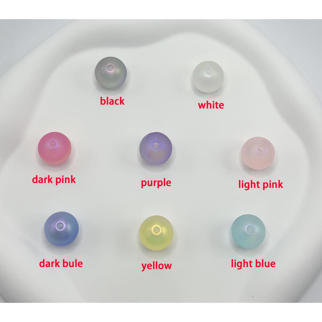 UV Rubber Coating Frosted Jelly Color Acrylic Beads, 16mm