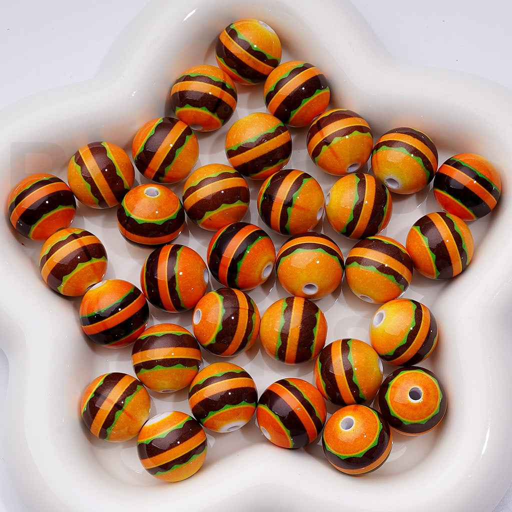 Fast Food Hamburger Beads – 16MM Round Acrylic Charms for Fun DIY Craft Projects