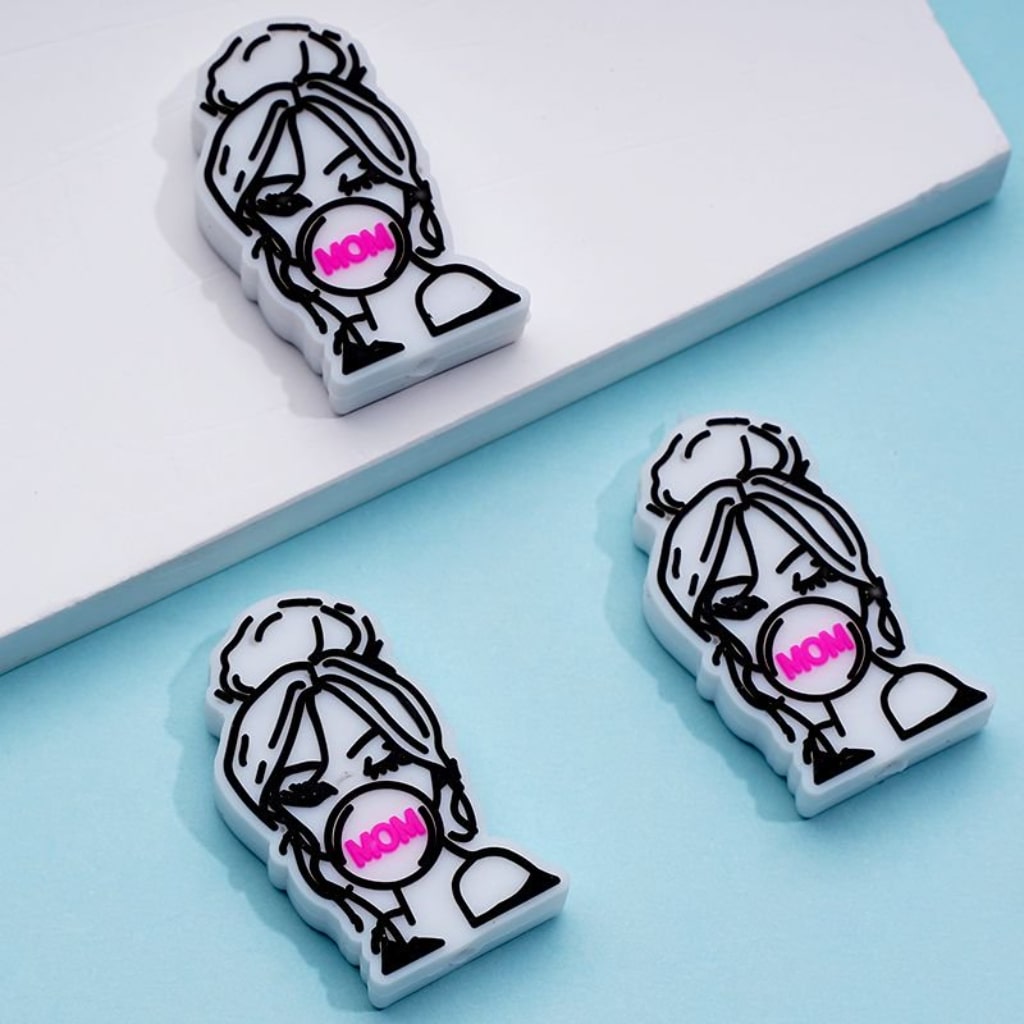 Lady Woman Mom Mother's Day Silicone Focal Beads