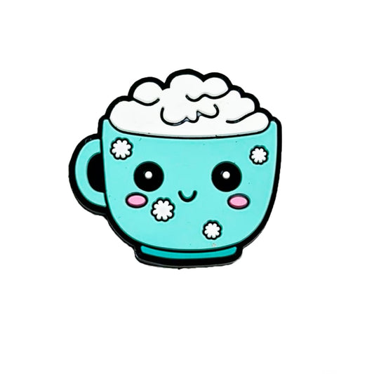 Teal Cup Mug Glass Cute Vivid Silicone Focal Beads