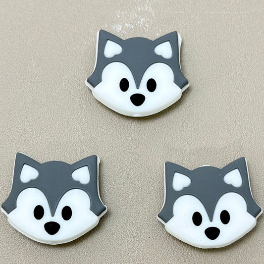 Wolf Head Cute Vivid Silicone Focal Beads