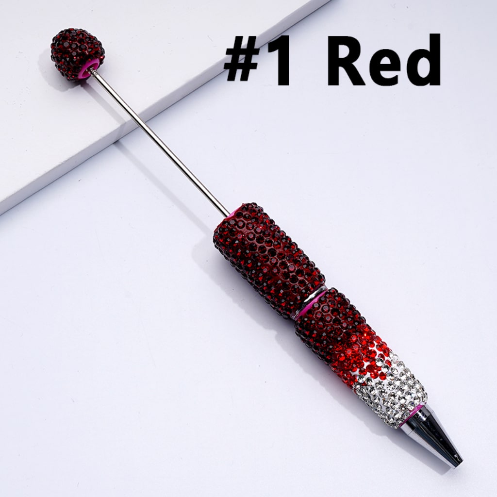 Beadable Clay Pens Ombre Color with Shiny Rhinestones Covered the Entire Pen
