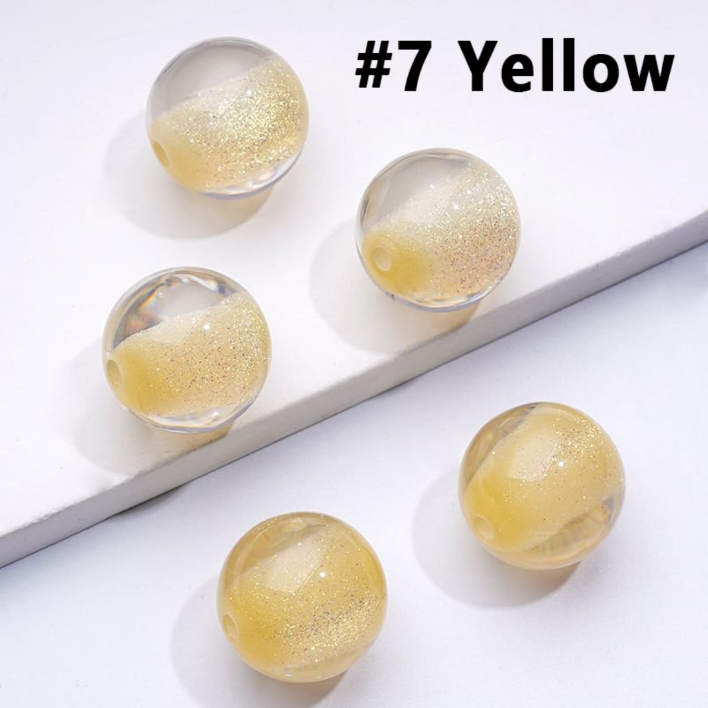Glitter Galaxy Bling Bling Half Sugar Core Colorful Round Acrylic Beads, 12MM