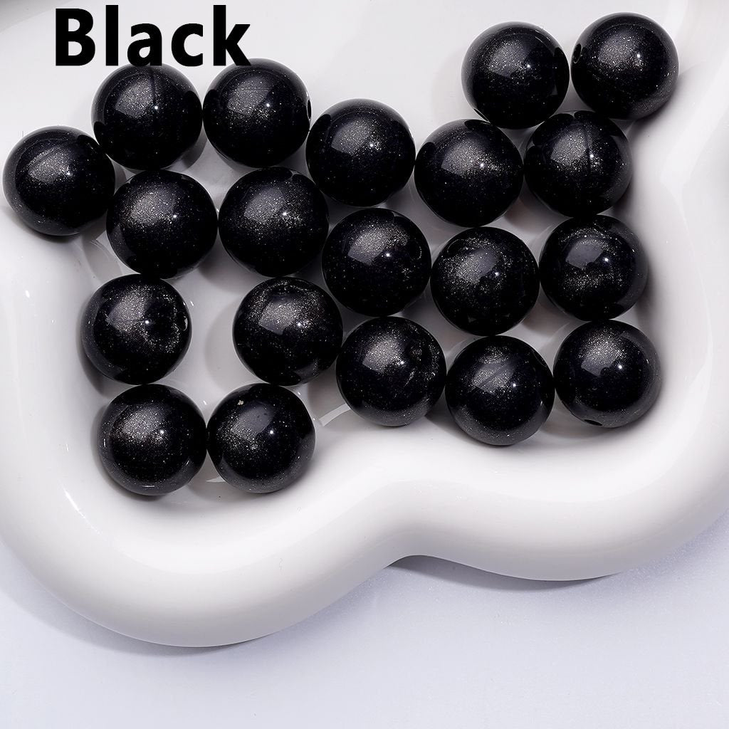 Glossy Multi-Color Round Acrylic Beads – Sparkling Glitter Finish, 16MM