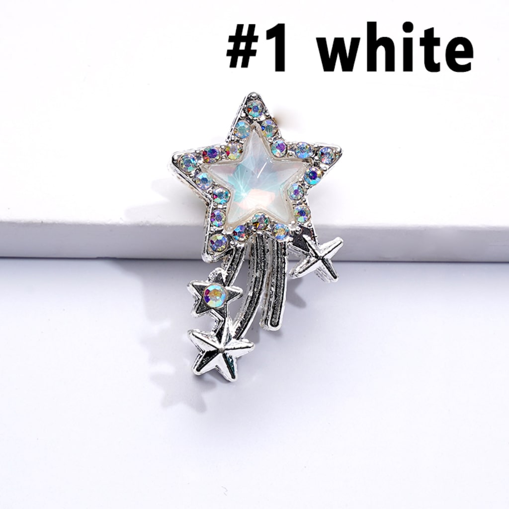 Bling Bling Fancy Silver Alloy Star with Large Star Inside AB Rhinestones Beads, Around 30*20MM