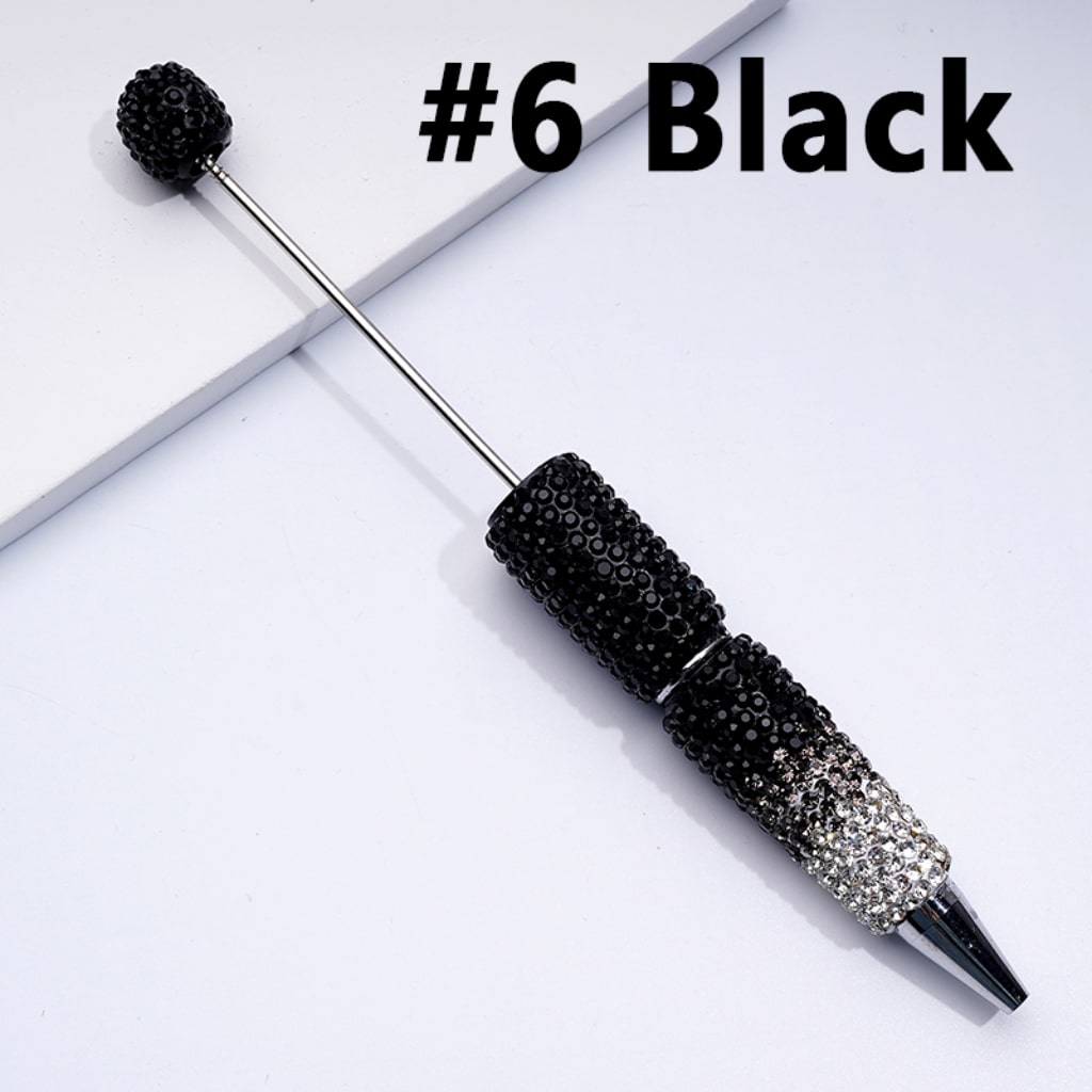 Beadable Clay Pens Ombre Color with Shiny Rhinestones Covered the Entire Pen