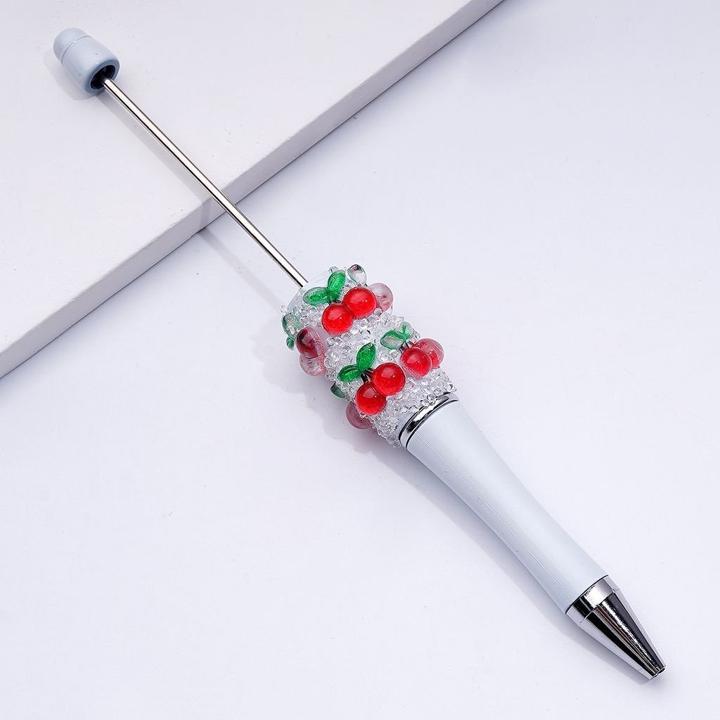Vibrant Fruit-Themed Beadable Pens – Clear Sugar White Design for a Fresh Look