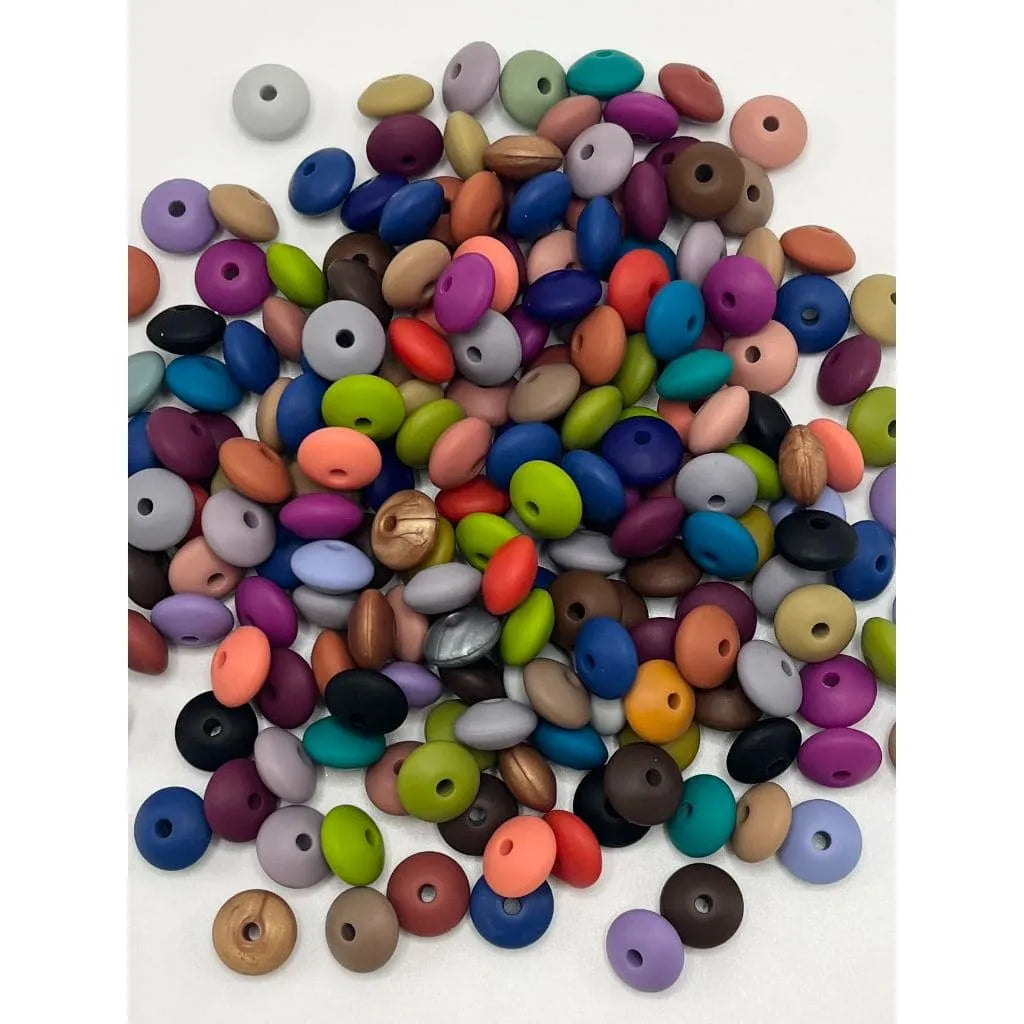 Lentil Silicone Beads Spacers Saucers 12mm