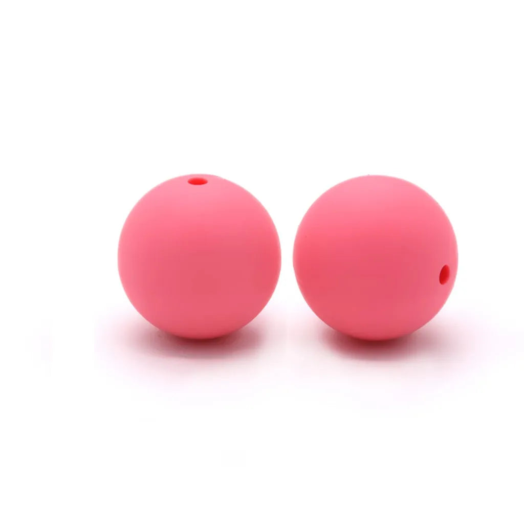 Solid Colored Silicone Beads 15 mm