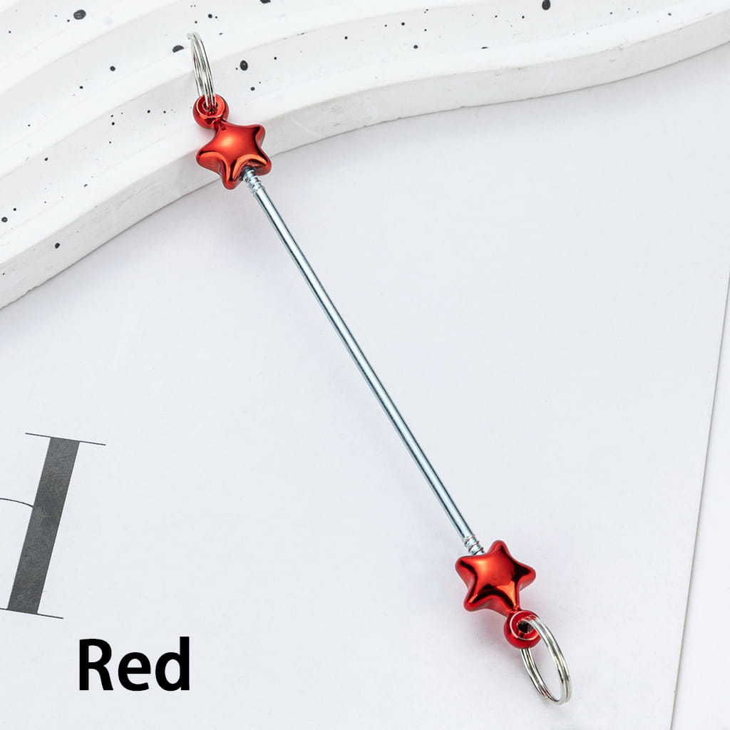 DIY Plastic Metallic Color Beadable Star Keychain Bars 10CM