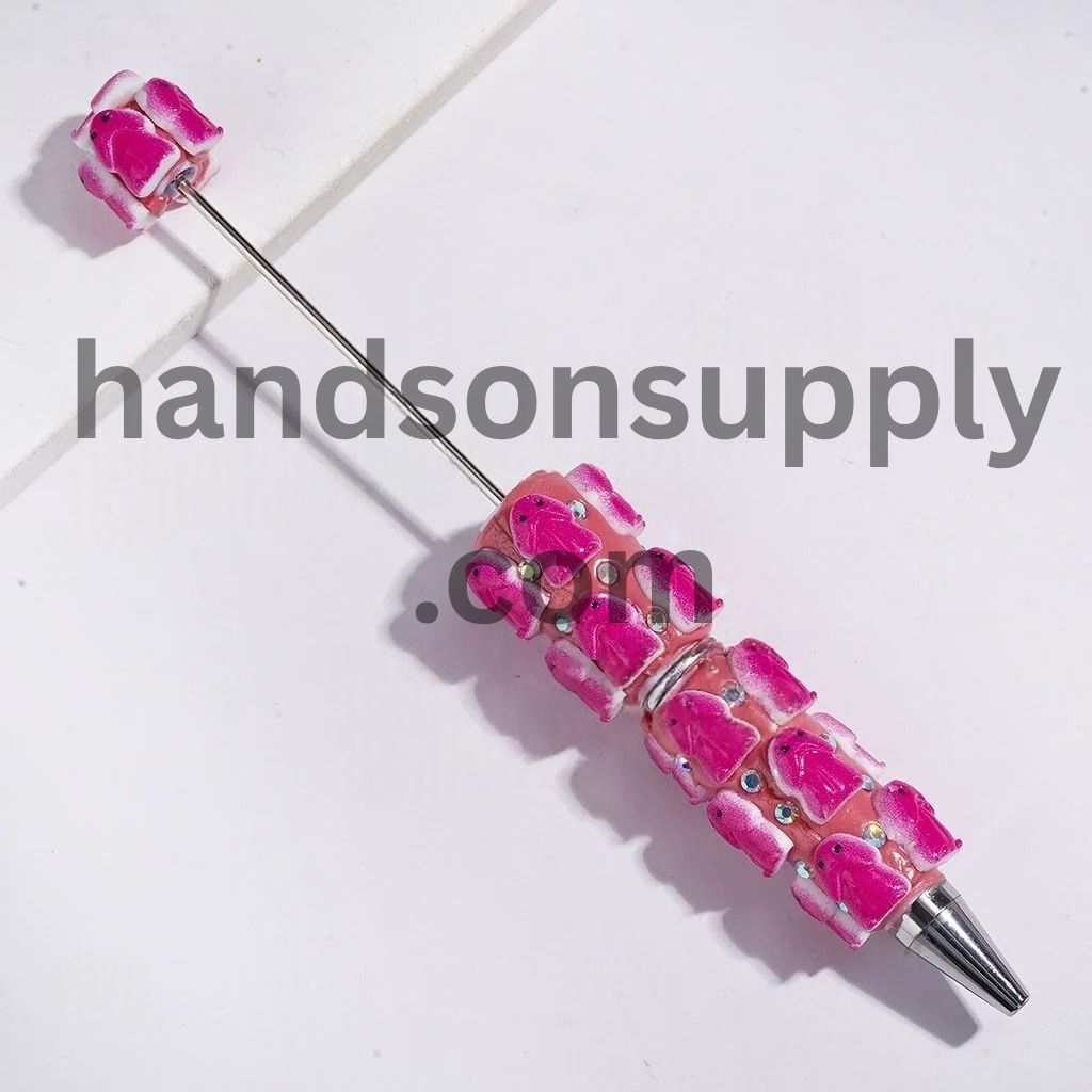 Stylish Man Exclusive Theme with Sparkling AB Rhinestone Beadable Clay Pens, Multicolor Random Mix