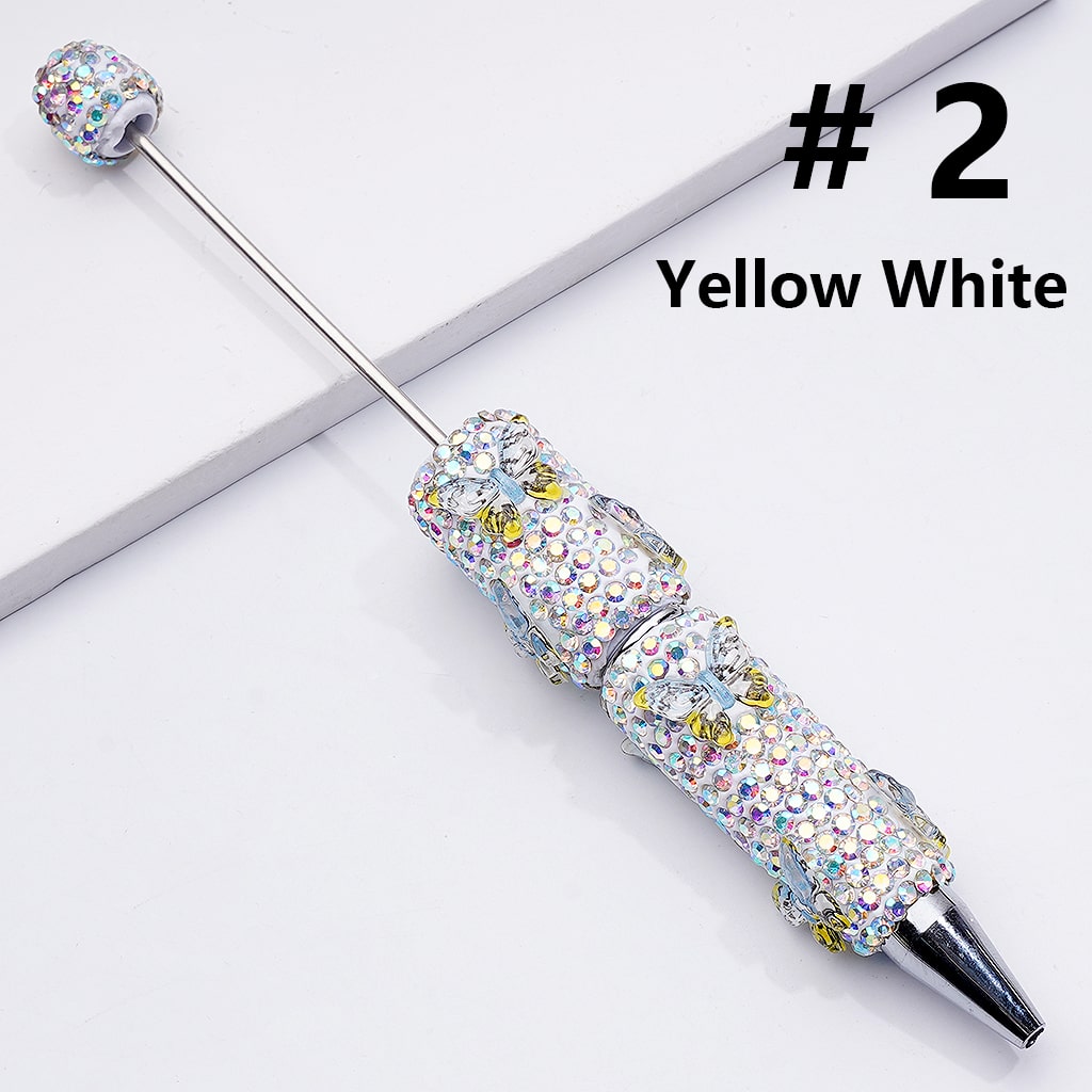 Black Rhinestones Double Color Butterfly Beadable Clay Pens