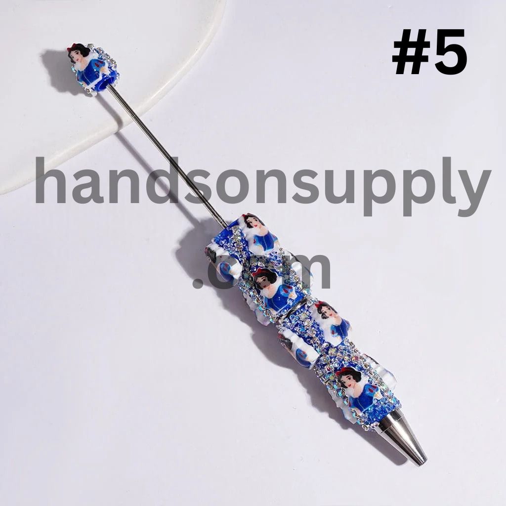 Classic Animated Princess Character series with Sparkling AB Rhinestone Chains & Clear Cone Rhinestones Accents Beadable Sugar Pens