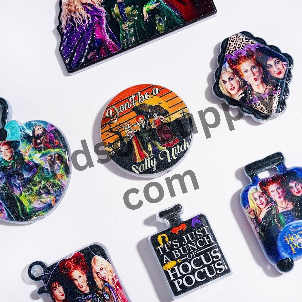Magical Witchy Sisters Character Series Acrylic Beads & Pendants, Random Mix