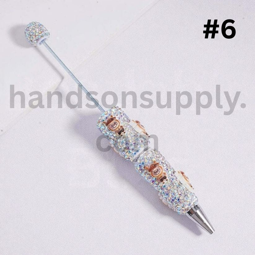 Luminous Labub in Various Costumes Beadable Clay Pen with AB Rhinestones