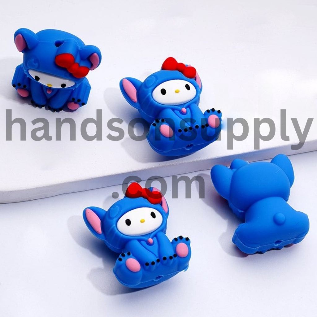 3D Mini Adorable Character Family Figurine Series Silicone Focal Beads