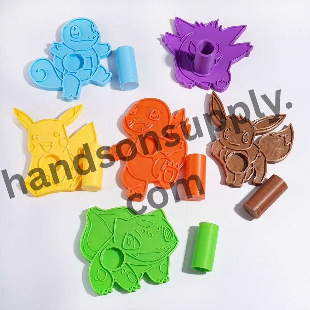 3D Printed Little Electric Monster Design PLA Pen Holder for Pens, Tweezers & Embroidery Needles, Single-Hole Desktop Stand, Multicolor Random Mix, (It Can Removable and Assembleable)
