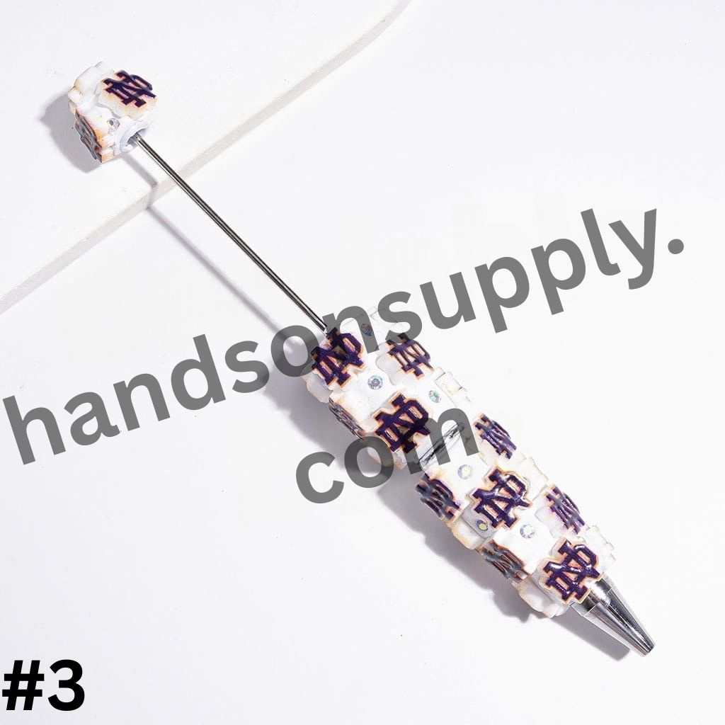 Dynamic Sporty American College Football Team Series with Sparkling AB Rhinestones Beadable Clay Pens