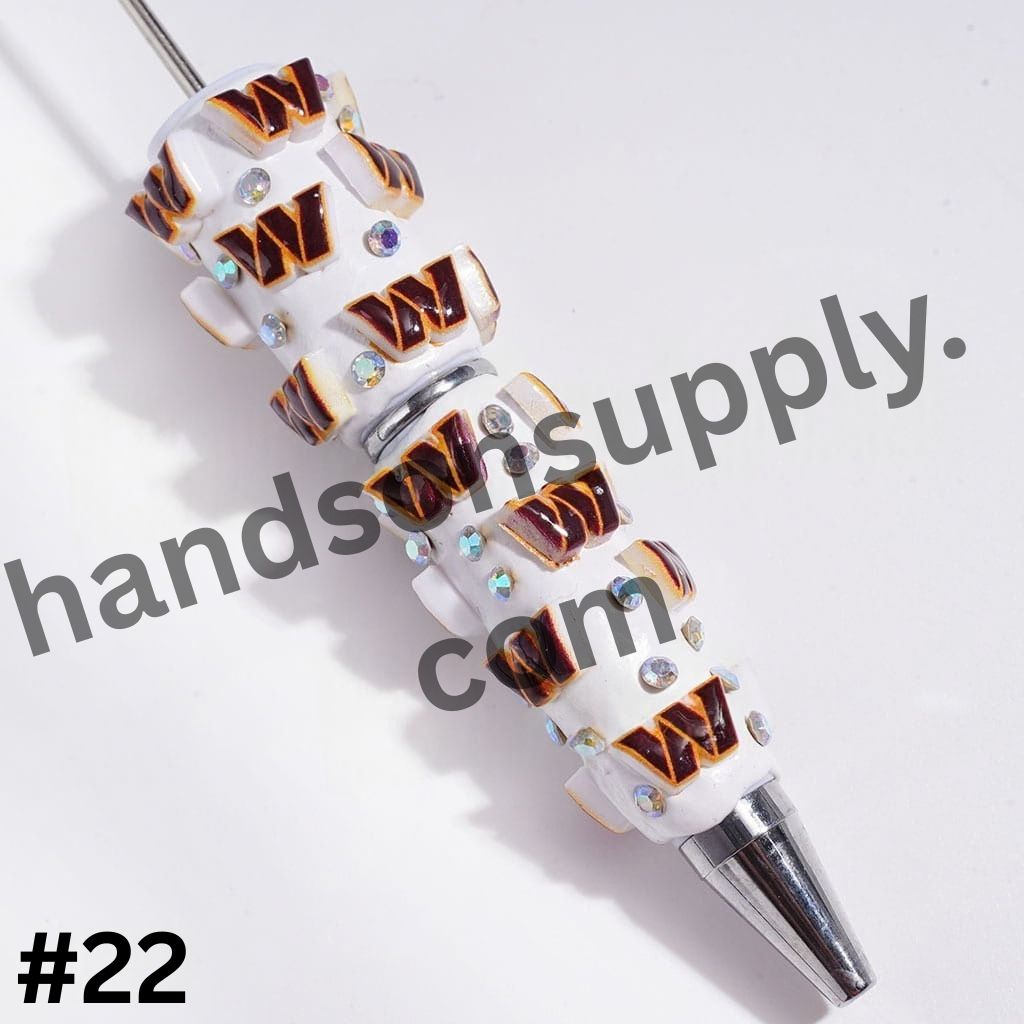 NY American Football Baseball Team Designs with Sparkling AB Rhinestones Beadable Clay Pens