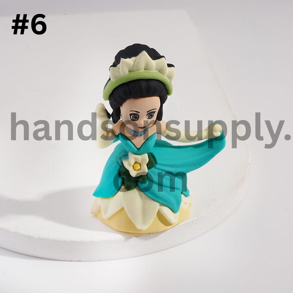 Soft PVC Princess Figurine Holding Skirt Hemline, 43*61MM