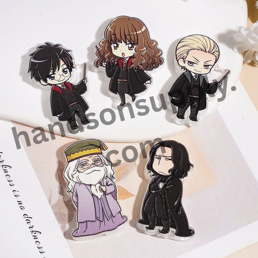 Cute Wizard Boy School Character Series, Assorted Designs & Shapes, Acrylic Beads, Random Mix