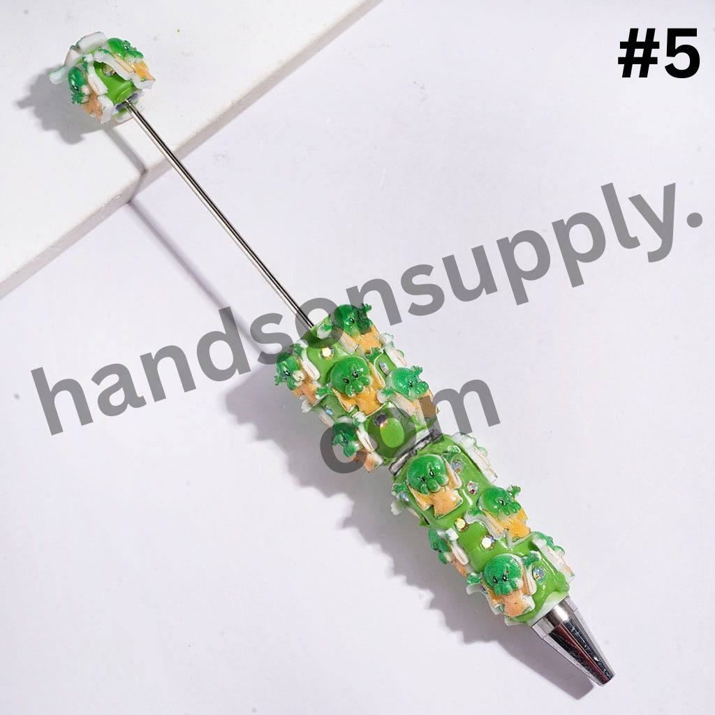 Cheerful Yellow Banana, Shark & Octopus Monster Character Beadable Clay Pens, Assorted Styles