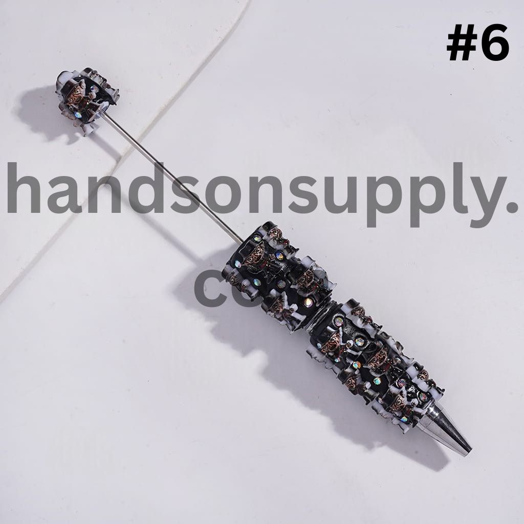 Horror Character Series Dark Halloween Theme & AB Rhinestones Beadable Clay Pens