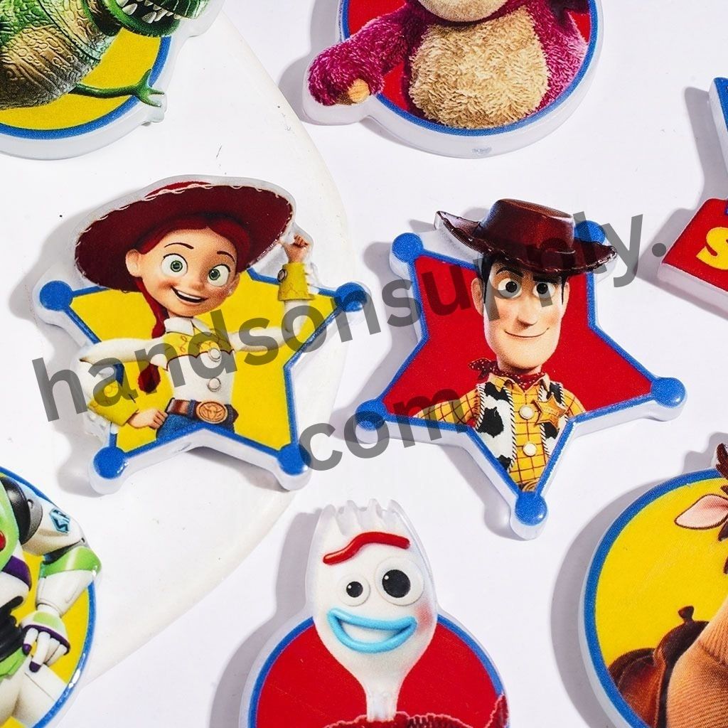 Whimsical Toy Adventure Puppet, Pink Bear, Dino, Frog & Donkey Character Series Acrylic Beads, Random Mix