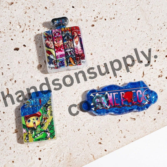 Adorable Japanese Comic Pirate Crew Character Series Animation Theme Acrylic Crackle Beads and Pendants, Random Mix