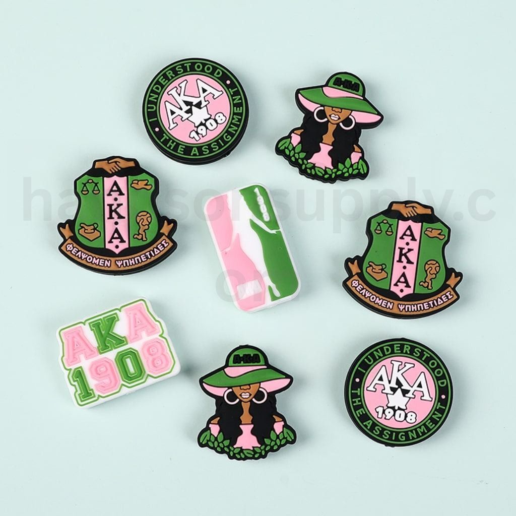 USA America AK 1908 Black Woman Female International Service Organization Silicone Focal Beads