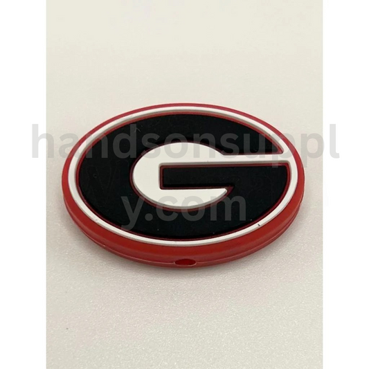 G Team Logo Football Theme Sports Style Silicone Focal Beads