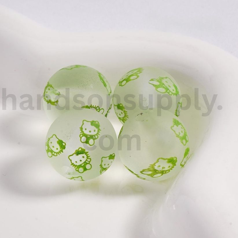 Luminous Frosted Matte Cute Cat Multi-Color Printed Acrylic Beads 16MM (Single Color is available for 200pcs(Whole Bag) Only)