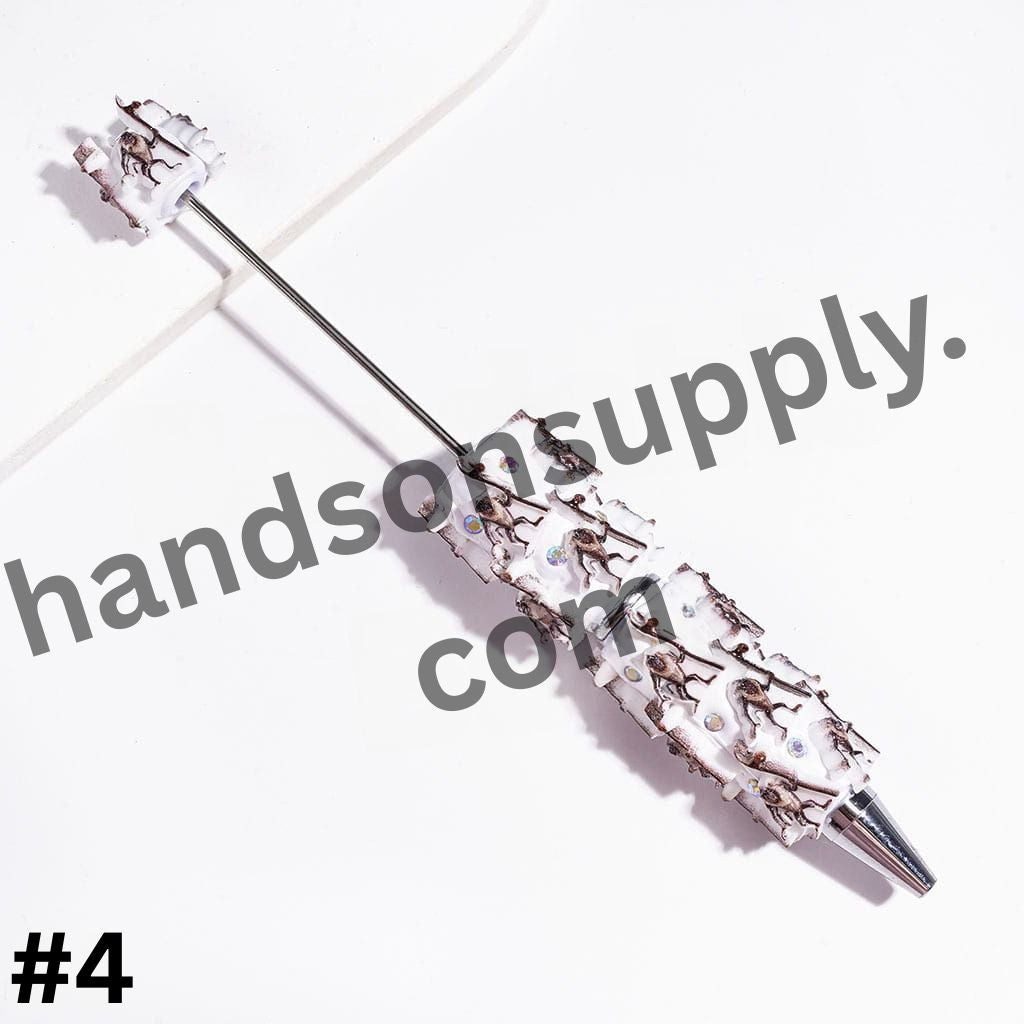 Iconic Lion Leader Character Series Design with Sparkling AB Rhinestones Beadable Clay Pens