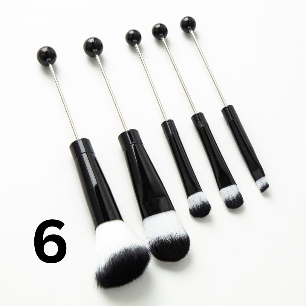 Beaded Make Up Brush Solid And Ombre Color Beadable Makeup Brushes (1 Set = 5 pieces)