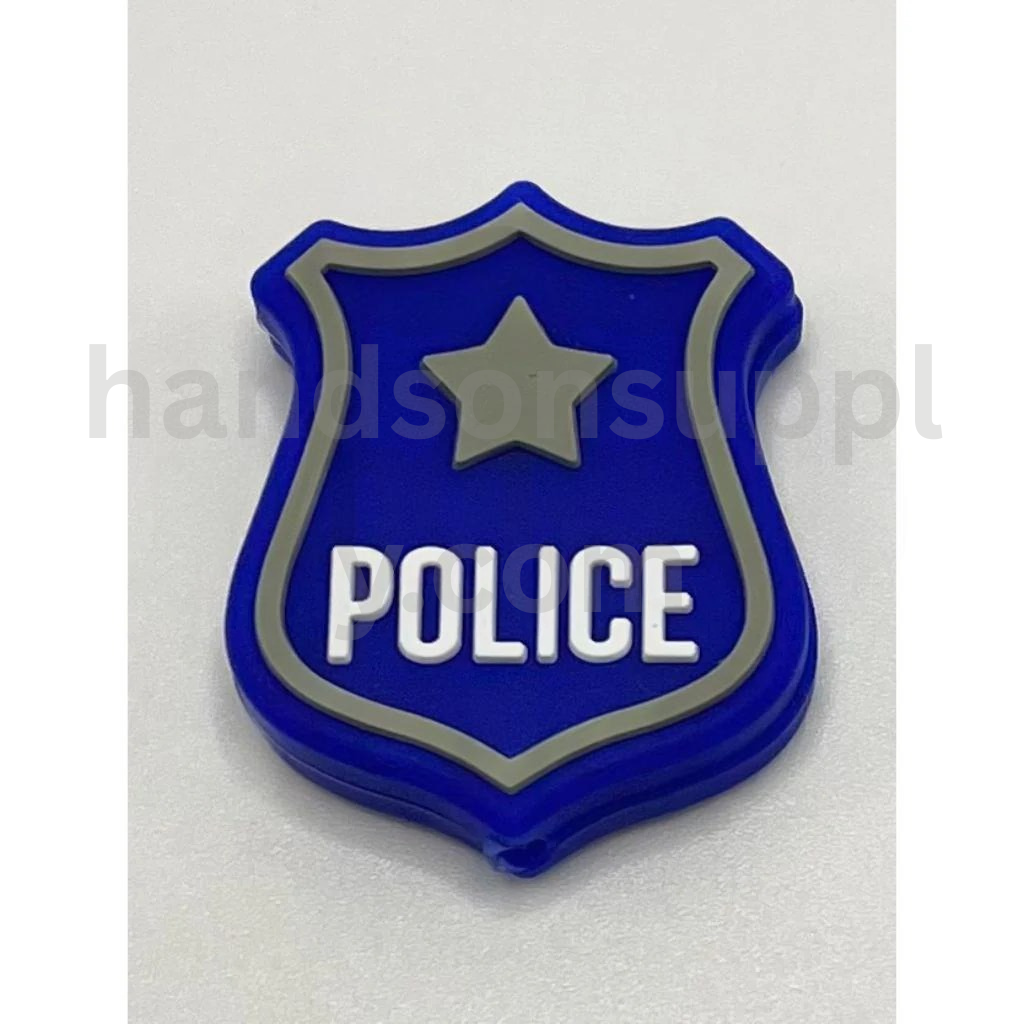Police Badge Design with Star Symbol Law Enforcement Theme Silicone Focal Beads
