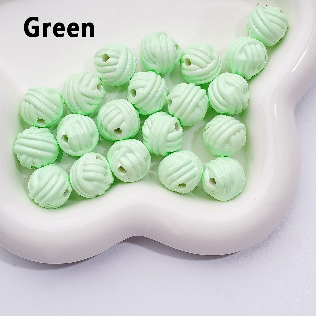 Adorable Multi-Color Yarn Ball Acrylic Beads – 16MM Craft Supplies
