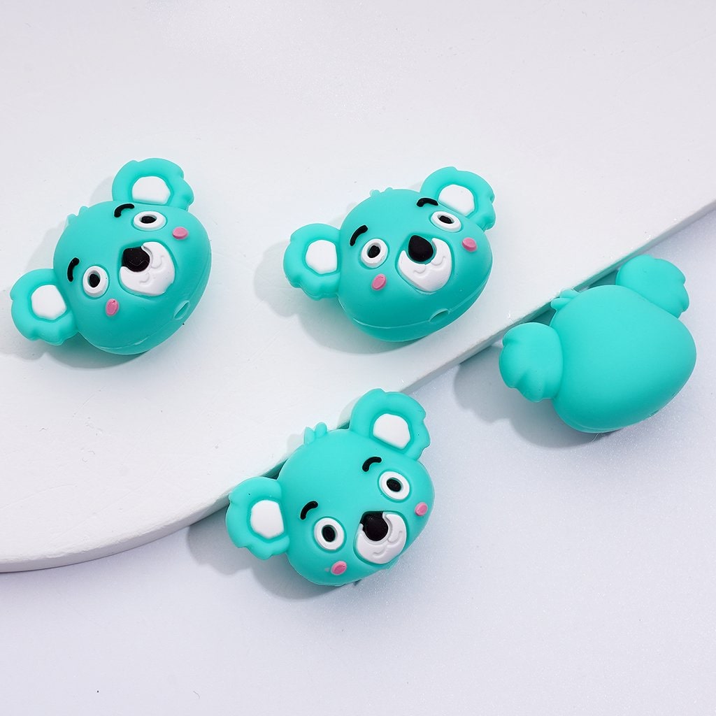 3D Naughty Cute Koala Head Silicone Focal Beads