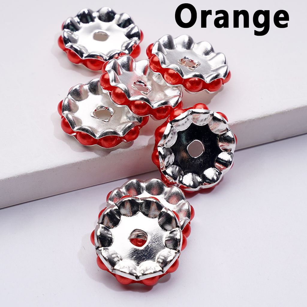 Wavy Silver Metal Spacer – Vibrant Multi-Color Pearls, 15MM